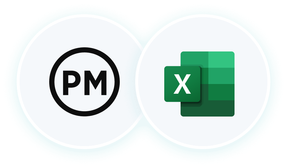 ProjectManager and Excel logos side by side