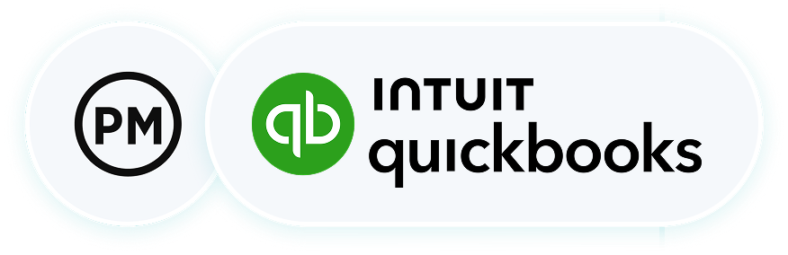 ProjectManager logo beside QuickBooks Online logo